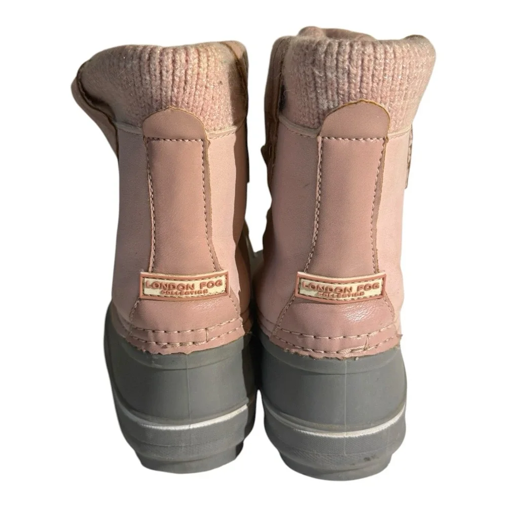 London Fog Girl's Gray and Pink Lightweight Winter/Snow‎ Boots Youth Size 12